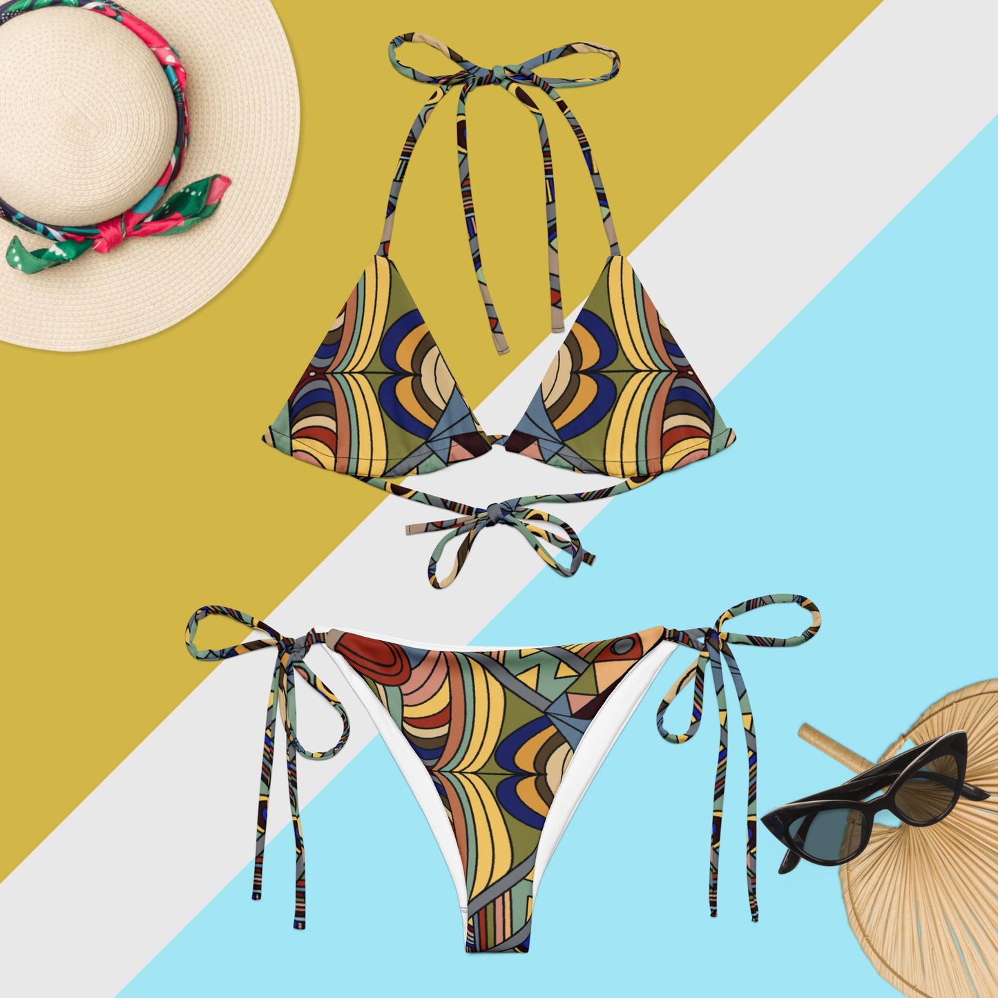 All-over print recycled string bikini - Blyde