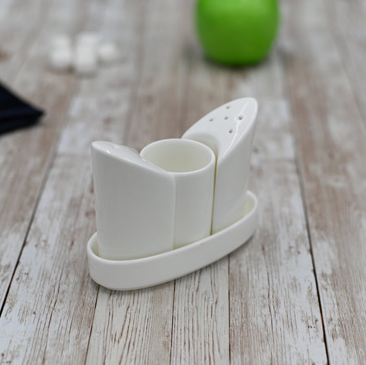 White Salt & Pepper Set