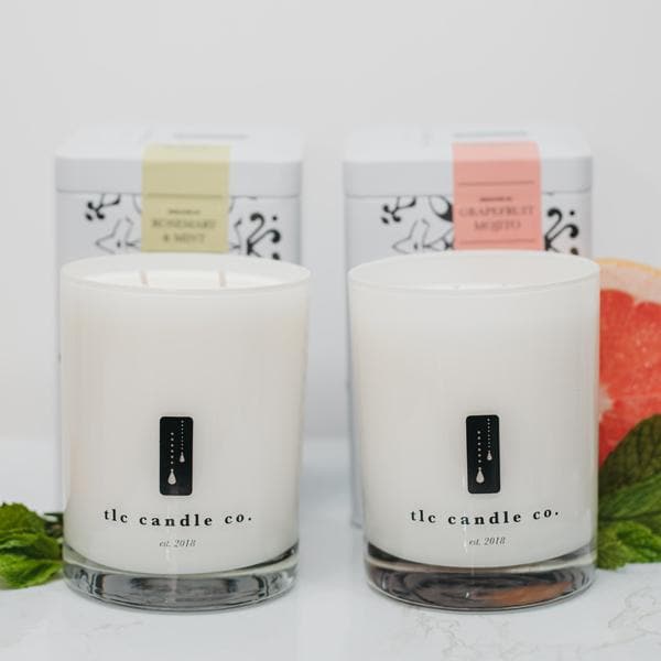 Rosemary Mint and Grapefruit Mojito 2-Wick Soy Candle Gift Set