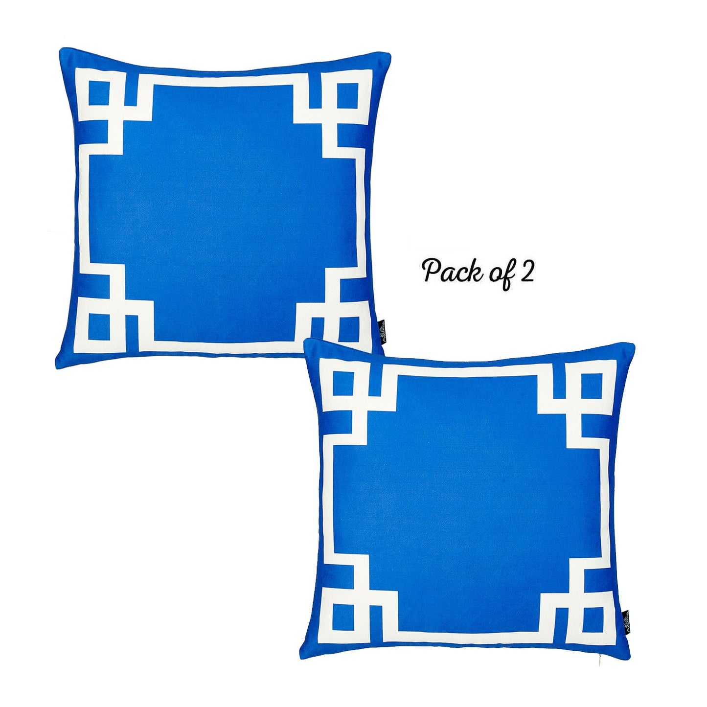 Geometric Blue&White Square Throw Pillow Cover (Set of 2)