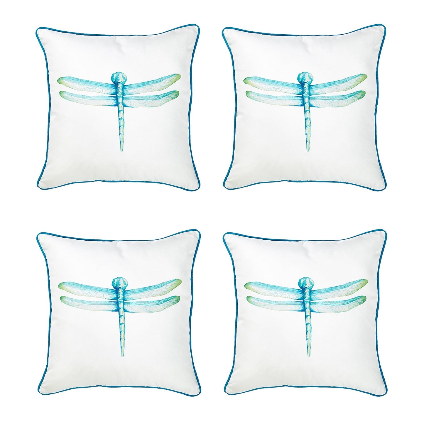 Watercolor Dragonfly Square 18" Throw Pillow Cover  (Set of 4)