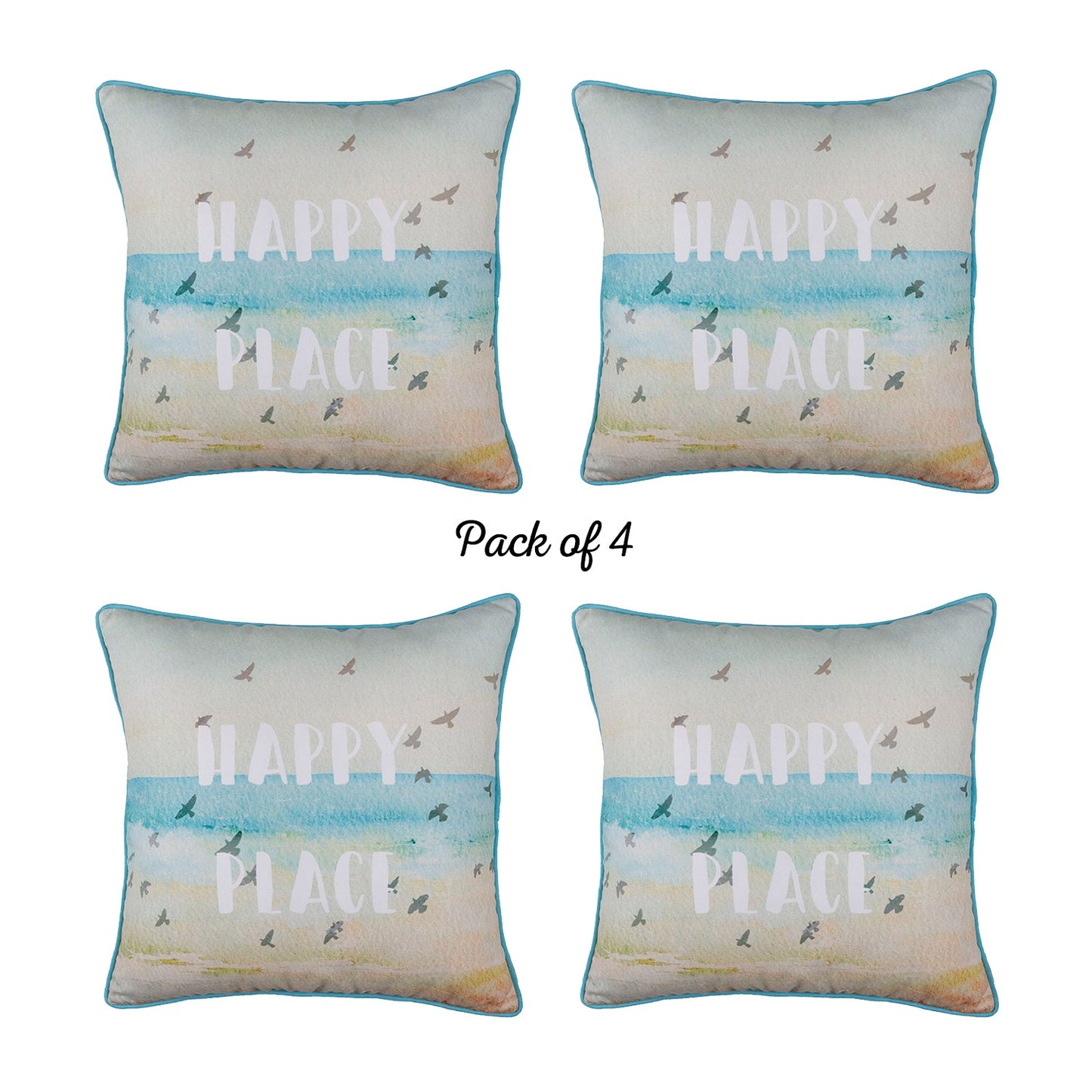 Marine Square Quote Square 18" Throw Pillow Cover (Set of 4)