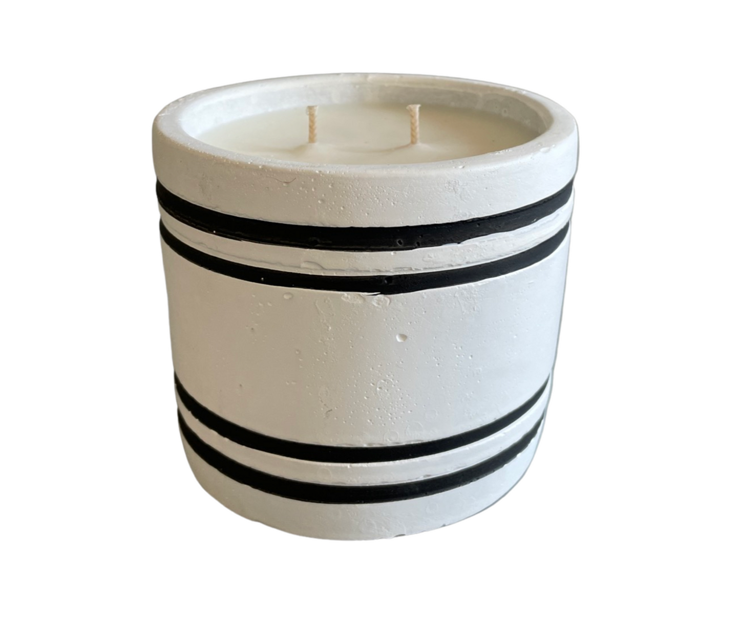 Striped Stone Designer Candle - Amber Noir