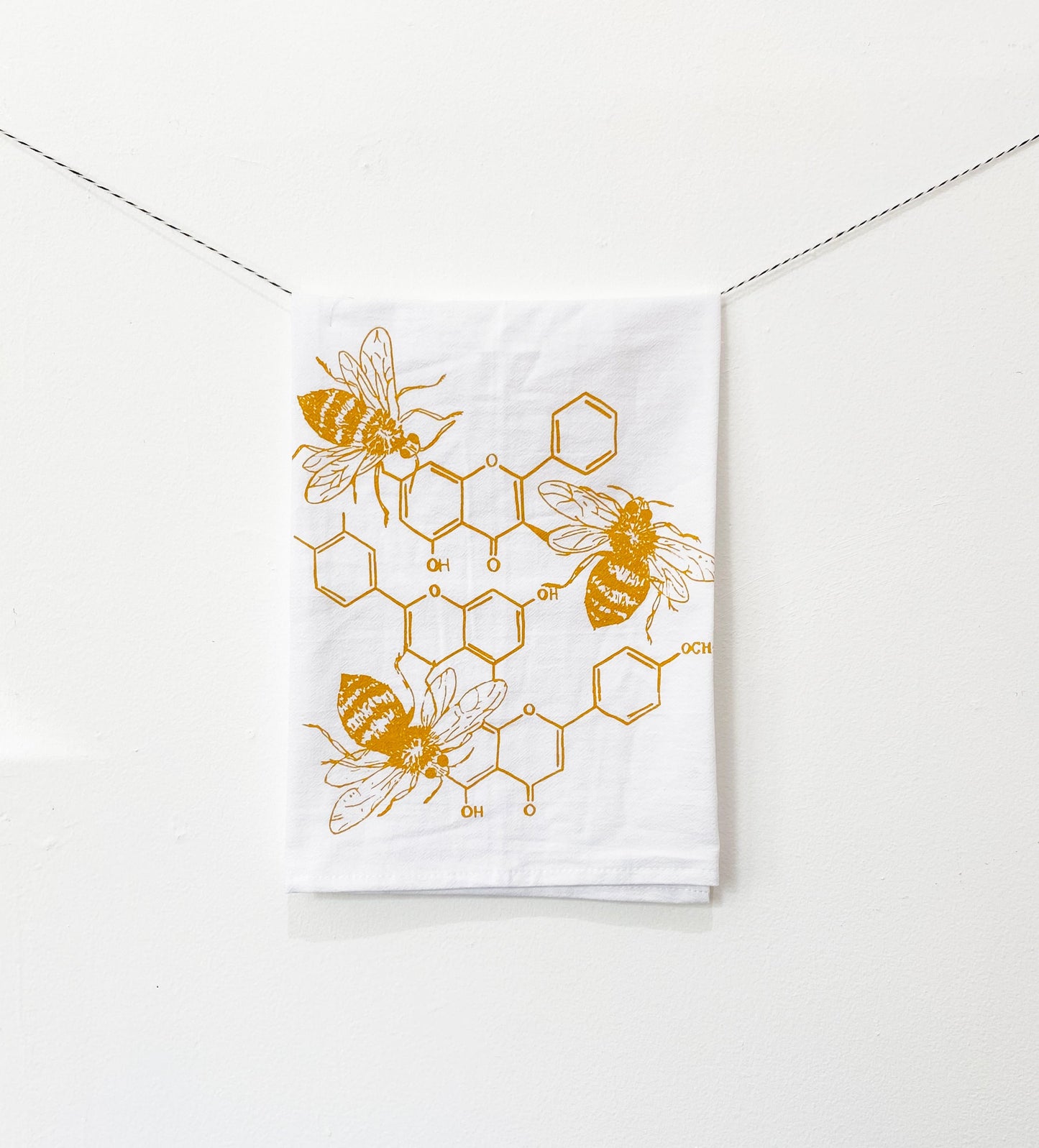 Honey Chemistry Kitchen Towel - Ochre