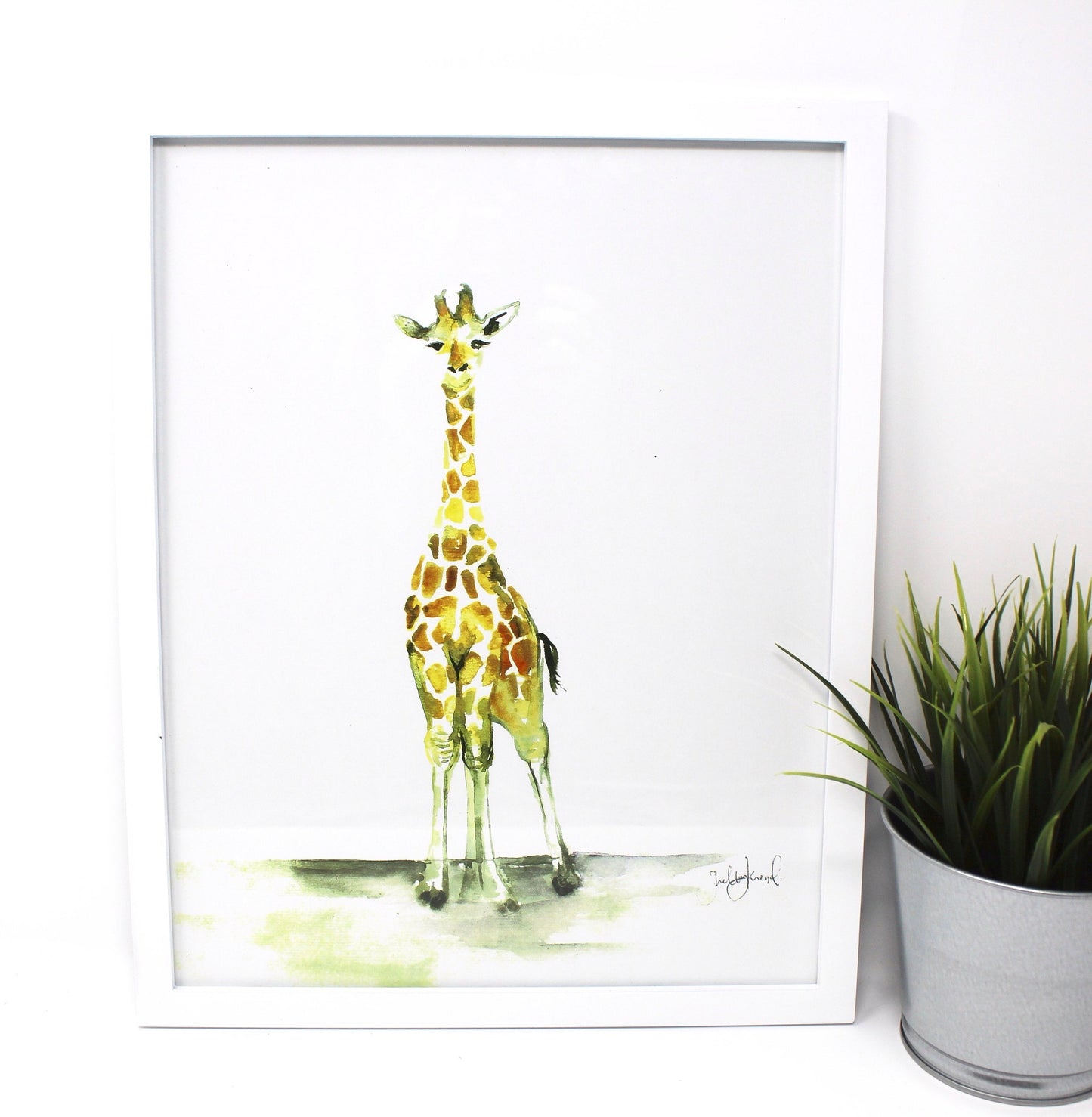 Baby Giraffe Art Print- 11x14in, Nursery Wall Art